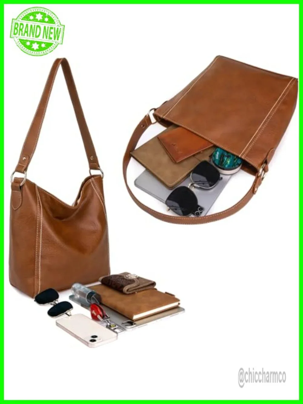 Vegan Leather Hobo Shoulder Bag Soft Purse for Women Casual Everyday